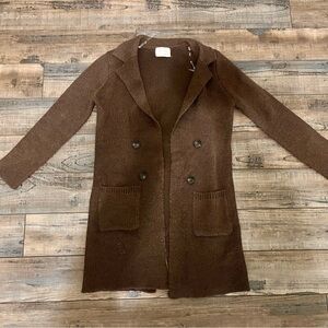 Brown Double-Breasted Women's sweater